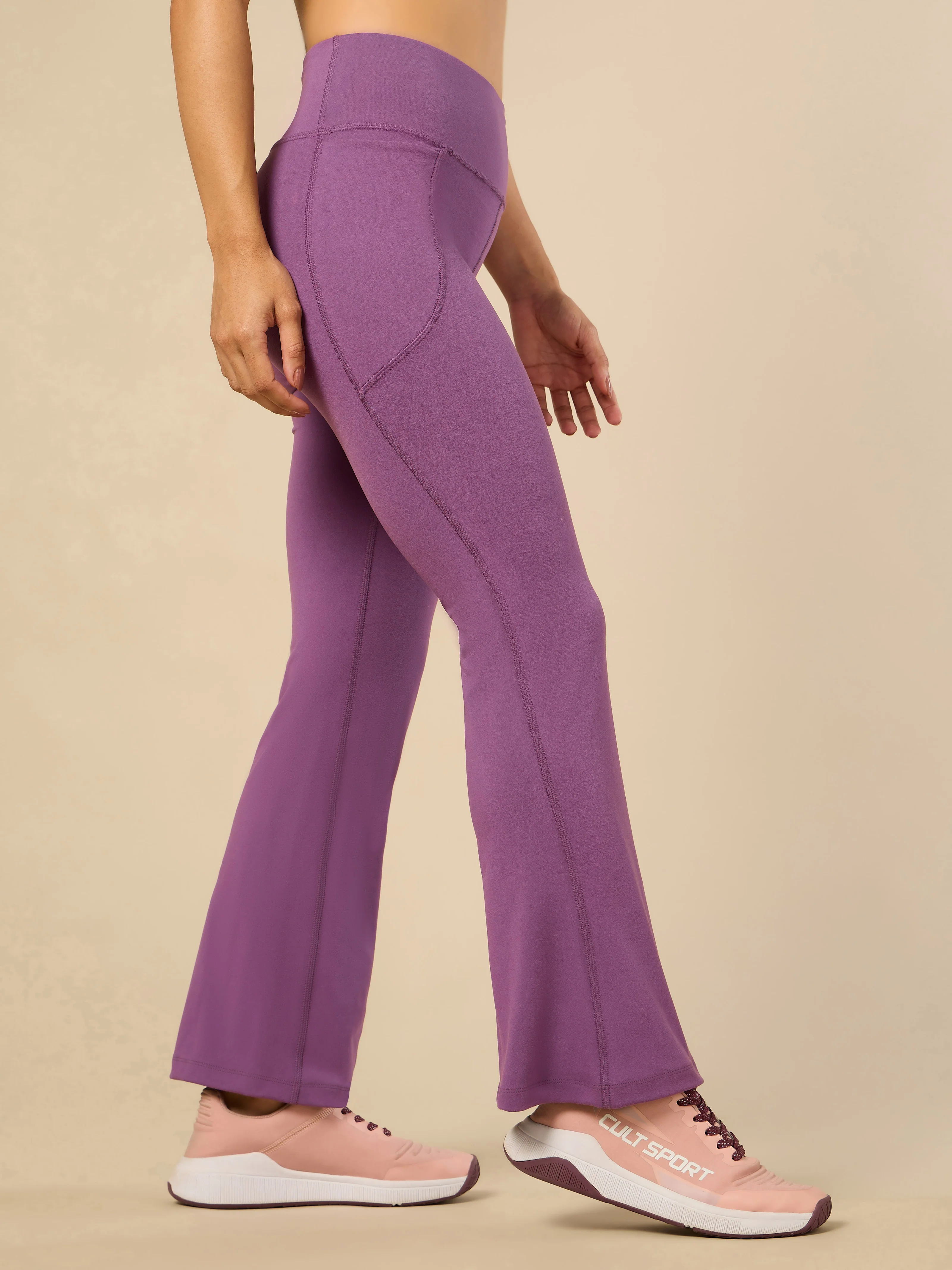 Purple flared pants